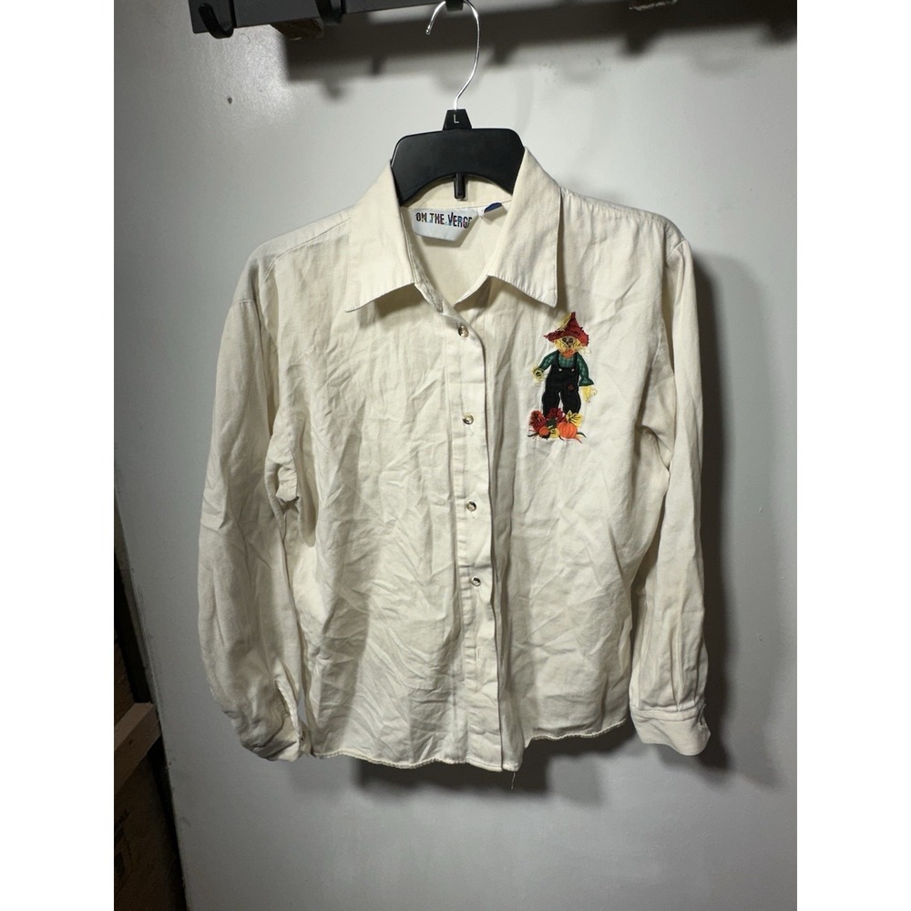 Vintage On The Verge Scarecrow Fall Button Up Made In USA
